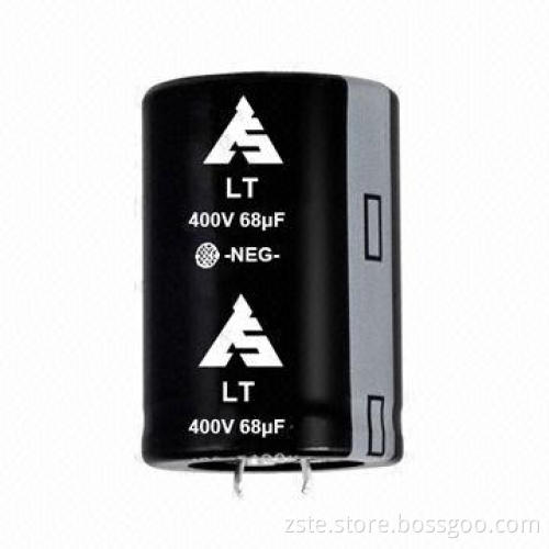 Snap-in e-cap/aluminum electrolytic capacitor, super long lifespan, high ripple current
